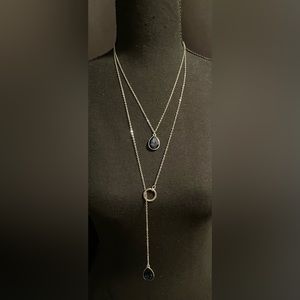 beautiful blue stone teardrop necklace